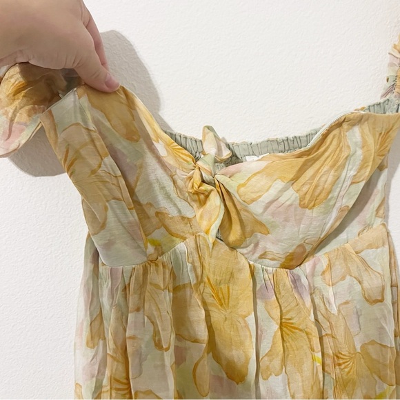 ASTR the Label Floral Off the Shoulder Midi Dress Orange Size Medium M - Picture 4 of 5